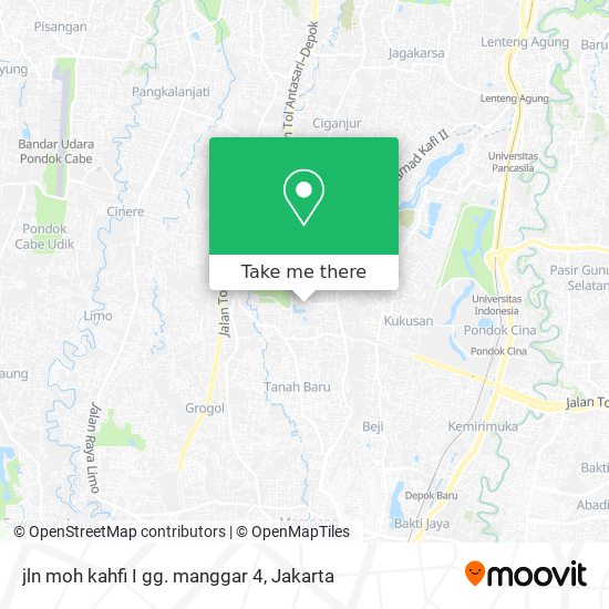 jln moh kahfi I gg. manggar 4 map