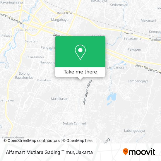 Alfamart Mutiara Gading Timur map