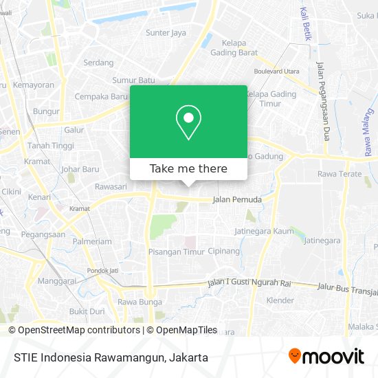 STIE Indonesia Rawamangun map