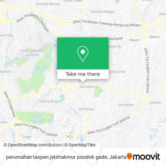 perumahan taspen jatimakmur pondok gede map