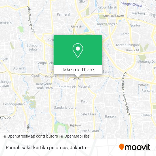 Rumah sakit kartika pulomas map