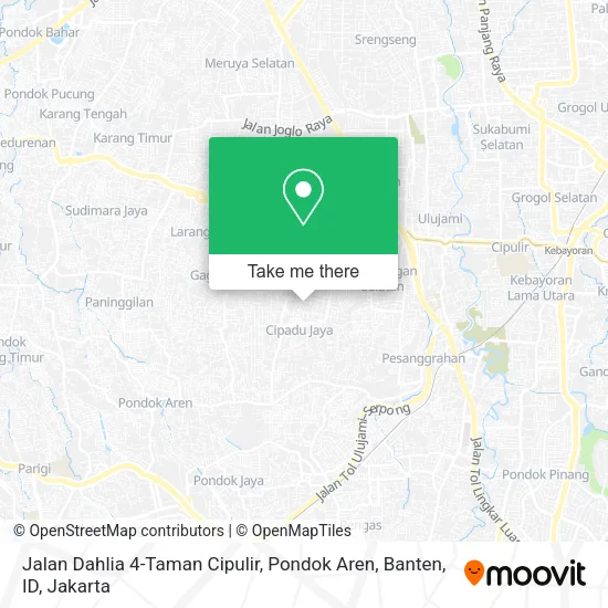 Jalan Dahlia 4-Taman Cipulir, Pondok Aren, Banten, ID map