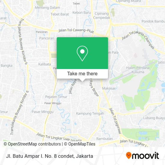 Jl. Batu Ampar I. No. 8 condet map