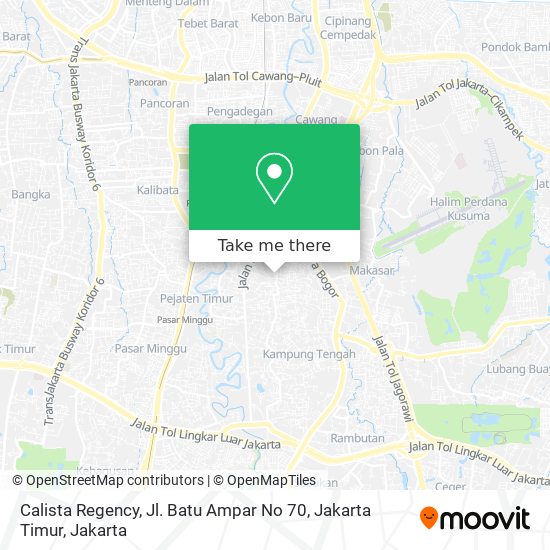 Calista Regency, Jl. Batu Ampar No 70, Jakarta Timur map