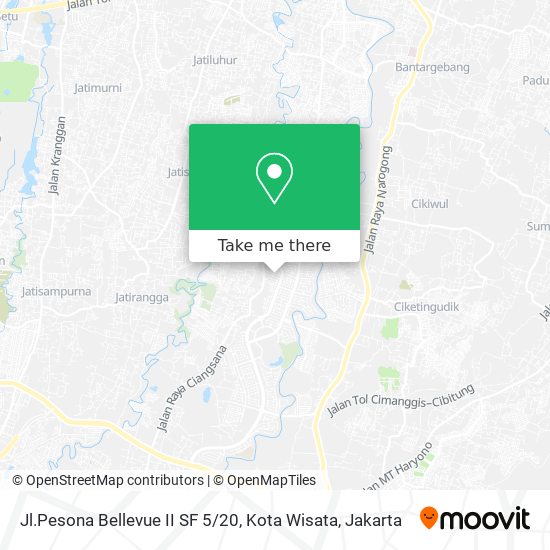 Jl.Pesona Bellevue II SF 5 / 20, Kota Wisata map