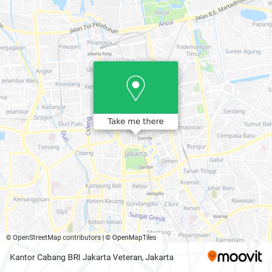 Kantor Cabang BRI Jakarta Veteran map