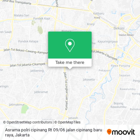 Asrama polri cipinang Rt 09 / 06 jalan cipinang baru raya map