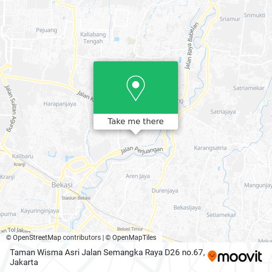 Taman Wisma Asri Jalan Semangka Raya D26 no.67 map