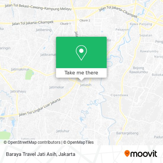 Baraya Travel Jati Asih map