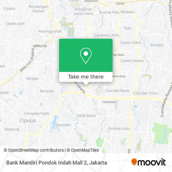 Bank Mandiri Pondok Indah Mall 2 map