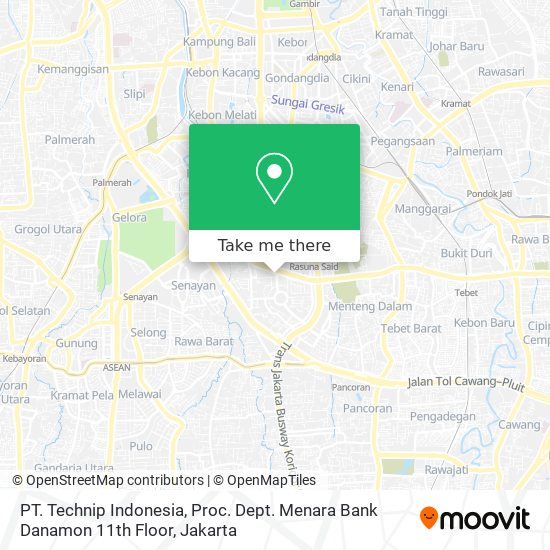 PT. Technip Indonesia, Proc. Dept. Menara Bank Danamon 11th Floor map