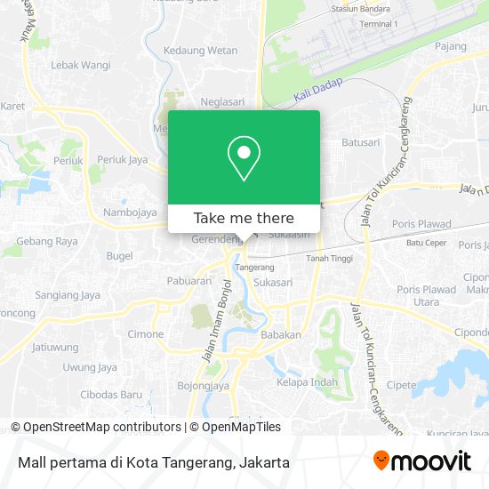 Mall pertama di Kota Tangerang map