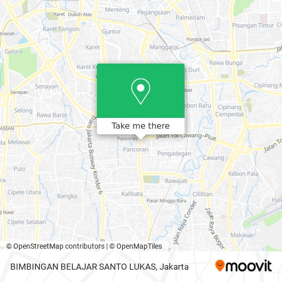 BIMBINGAN BELAJAR SANTO LUKAS map