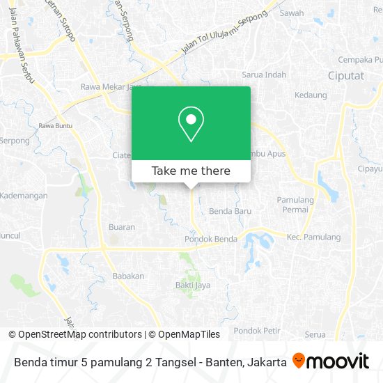 Benda timur 5 pamulang 2 Tangsel - Banten map