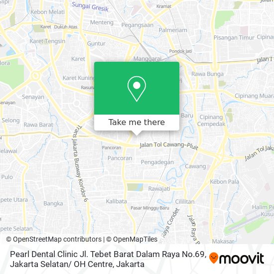 Pearl Dental Clinic Jl. Tebet Barat Dalam Raya No.69, Jakarta Selatan/ OH Centre map