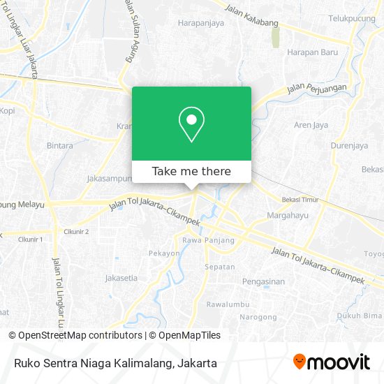 Ruko Sentra Niaga Kalimalang map