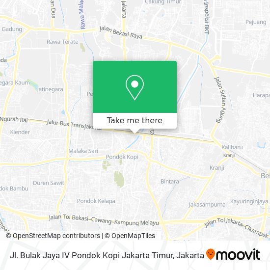 Jl. Bulak Jaya IV Pondok Kopi Jakarta Timur map