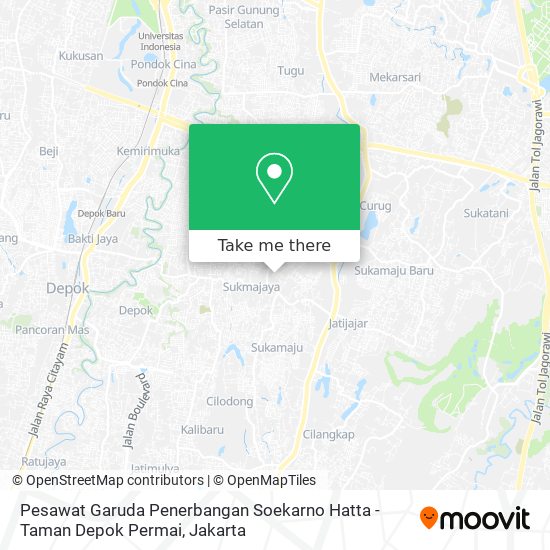 Pesawat Garuda Penerbangan Soekarno Hatta - Taman Depok Permai map