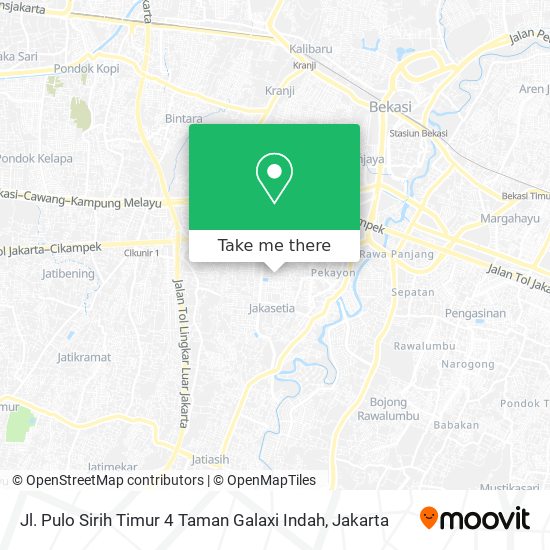 Jl. Pulo Sirih Timur 4 Taman Galaxi Indah map