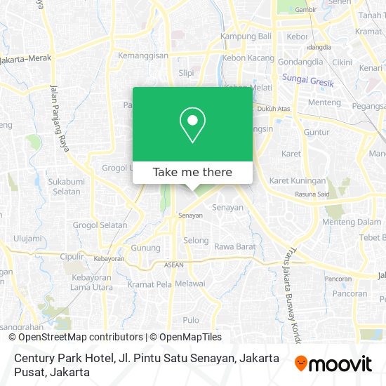 Century Park Hotel, Jl. Pintu Satu Senayan, Jakarta Pusat map