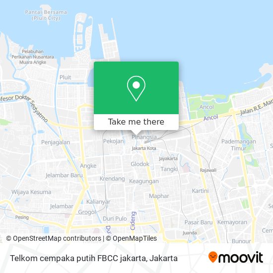 Telkom cempaka putih FBCC jakarta map