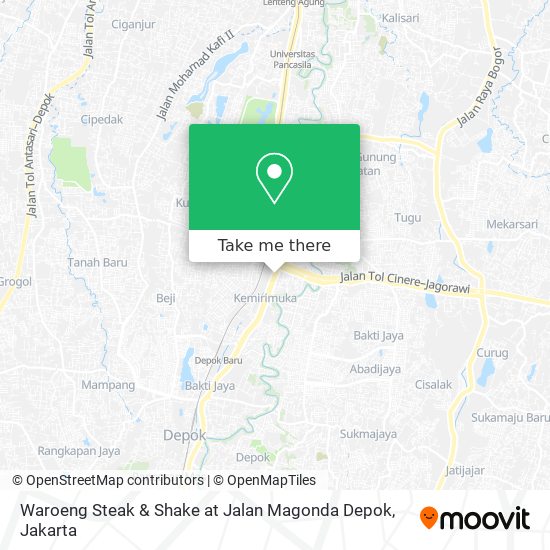 Waroeng Steak & Shake at Jalan Magonda Depok map