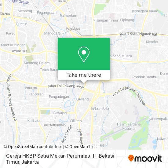 Gereja HKBP Setia Mekar, Perumnas III- Bekasi Timur map
