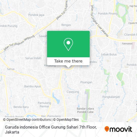 Garuda indonesia Office Gunung Sahari 7th Floor map