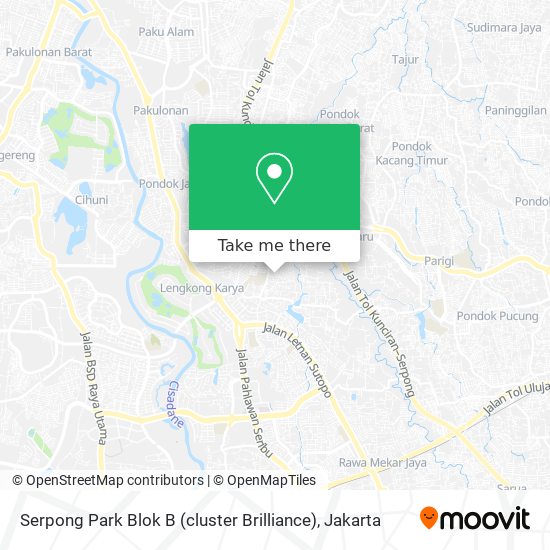 Serpong Park Blok B (cluster Brilliance) map