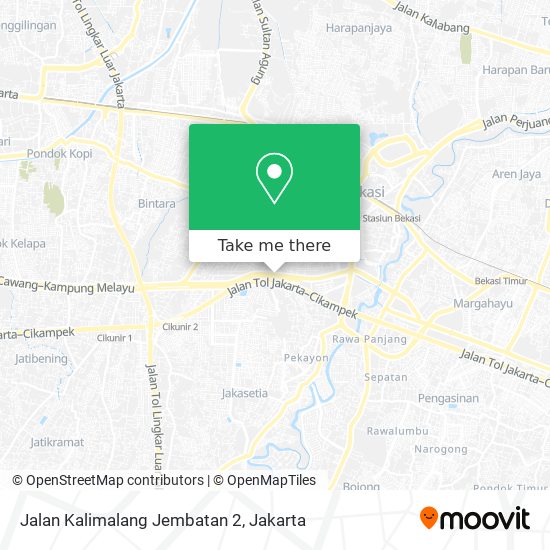 Jalan Kalimalang Jembatan 2 map