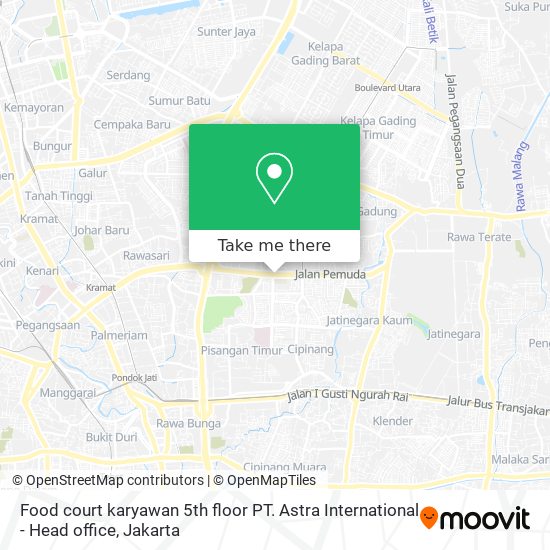 Food court karyawan 5th floor PT. Astra International - Head office map