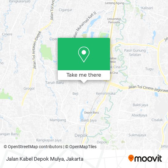 Jalan Kabel Depok Mulya map