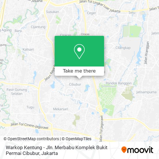 Warkop Kentung - Jln. Merbabu Komplek Bukit Permai Cibubur map