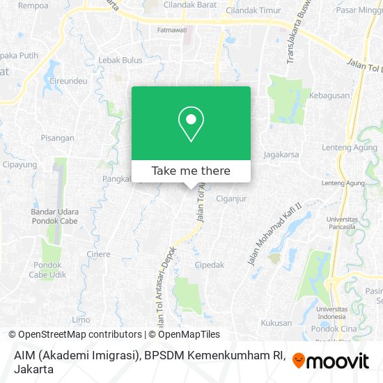 AIM (Akademi Imigrasi), BPSDM Kemenkumham RI map