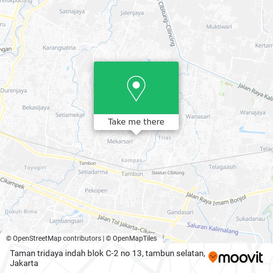 Taman tridaya indah blok C-2 no 13, tambun selatan map