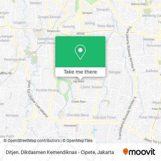 Ditjen. Dikdasmen Kemendiknas - Cipete map