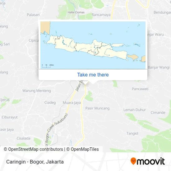 Caringin - Bogor map