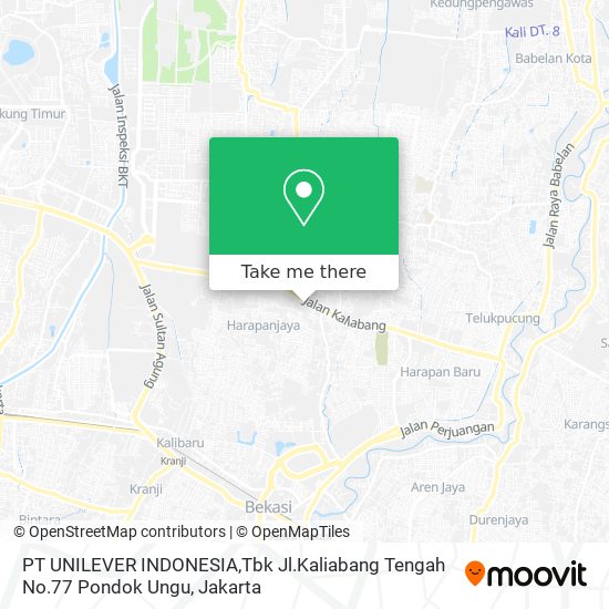 PT UNILEVER INDONESIA,Tbk Jl.Kaliabang Tengah No.77 Pondok Ungu map