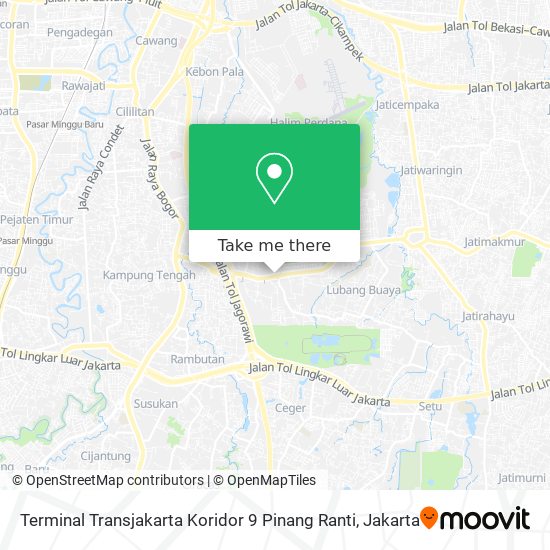 Terminal Transjakarta Koridor 9 Pinang Ranti map