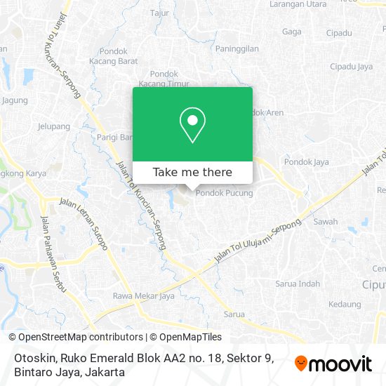 Otoskin, Ruko Emerald Blok AA2 no. 18, Sektor 9, Bintaro Jaya map