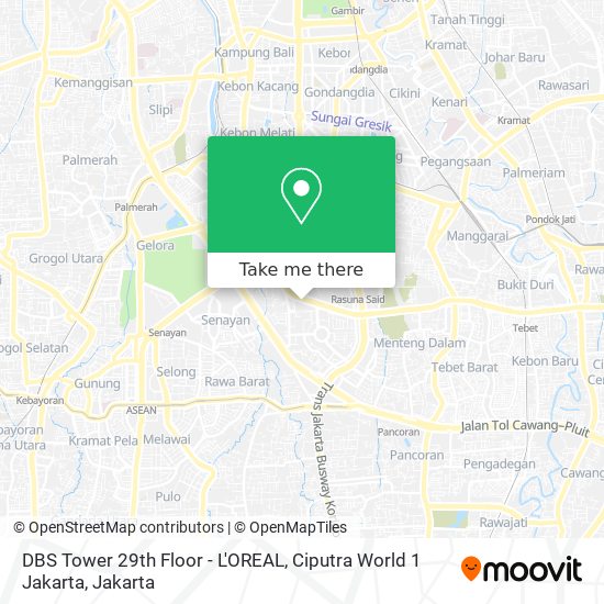 DBS Tower 29th Floor - L'OREAL, Ciputra World 1 Jakarta map