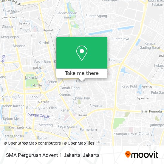 SMA Perguruan Advent 1 Jakarta map