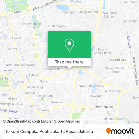 Telkom Cempaka Putih Jakarta Pusat map