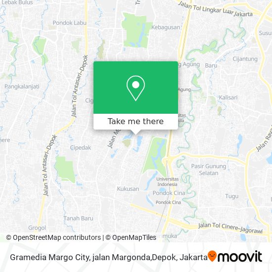 Gramedia Margo City, jalan Margonda,Depok map
