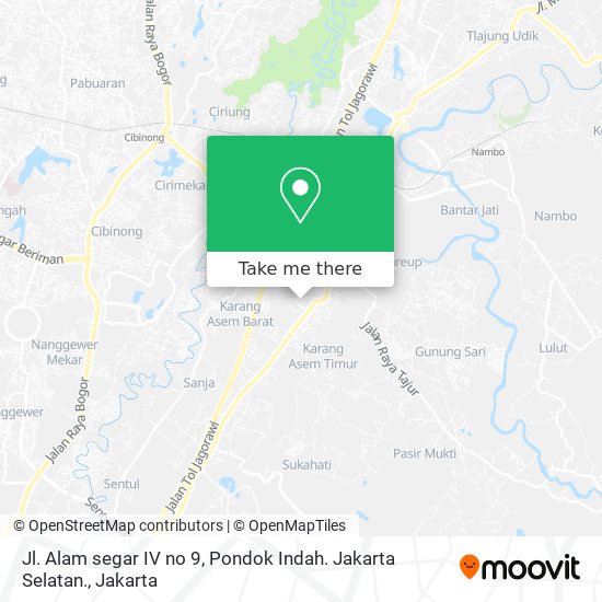 Jl. Alam segar IV no 9, Pondok Indah. Jakarta Selatan. map