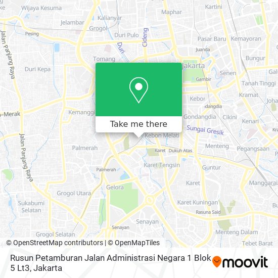 Rusun Petamburan Jalan Administrasi Negara 1 Blok 5 Lt3 map