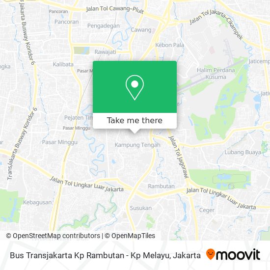Bus Transjakarta Kp Rambutan - Kp Melayu map
