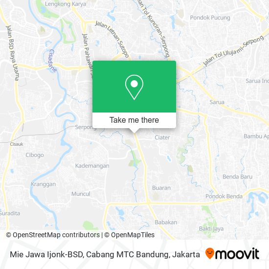 Mie Jawa Ijonk-BSD, Cabang MTC Bandung map