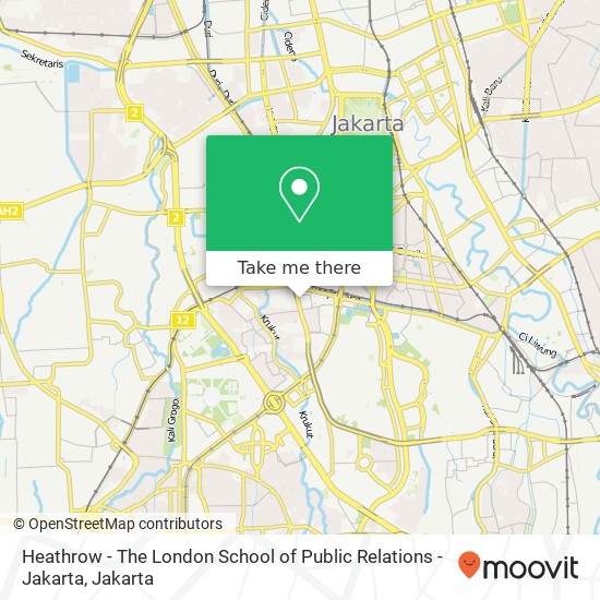 Heathrow - The London School of Public Relations - Jakarta map