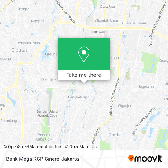 Bank Mega KCP Cinere map